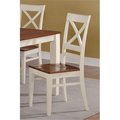 East West Furniture East West Furniture QUC-WHI-W Quincy Dining Chair with Wood Seat in Buttermilk and Cherry Pack of 2 QUC-WHI-W